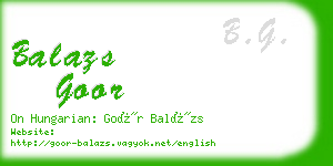 balazs goor business card